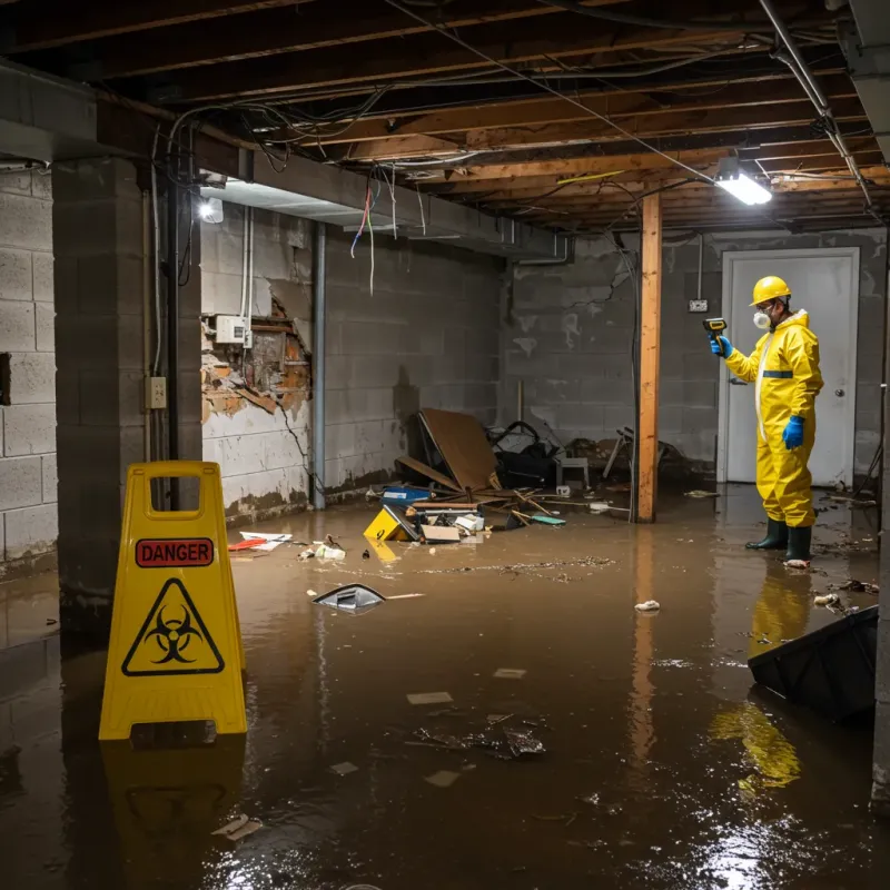 Flooded Basement Electrical Hazard in Fuquay-Varina, NC Property