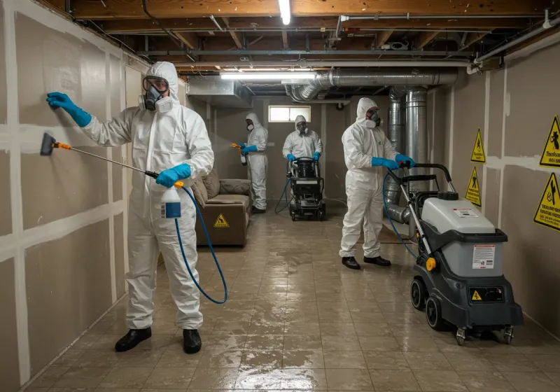 Basement Moisture Removal and Structural Drying process in Fuquay-Varina, NC